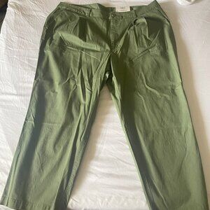 On 34th Pleated Chino Straight-Leg Ankle Pants